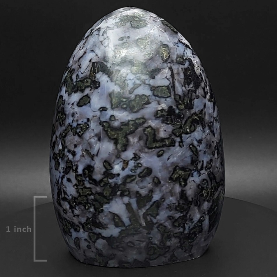 Mystic merlinite indigo gabbro polished free form gemstone mineral Madagascar