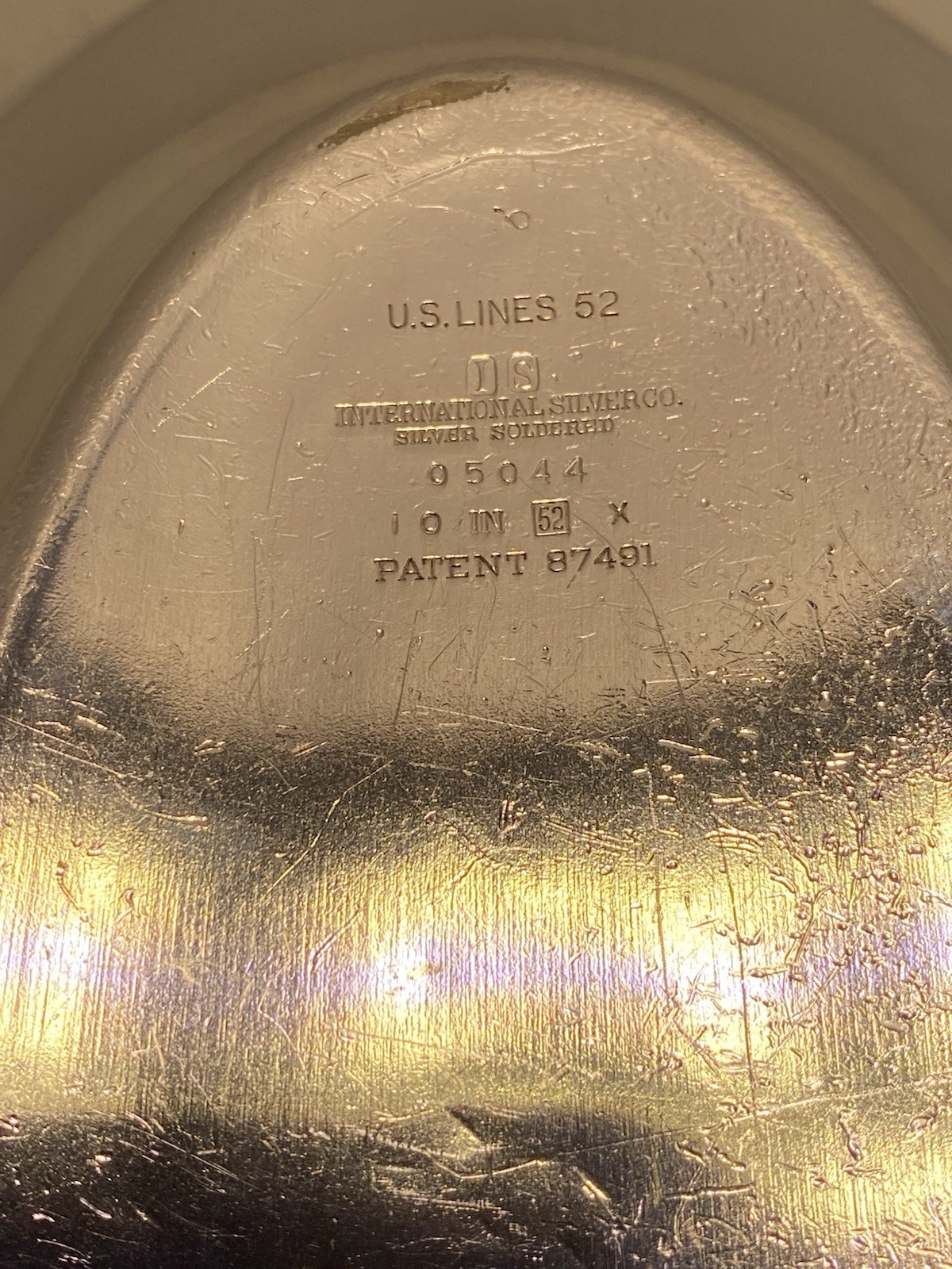SS United States Oval Bread Tray Silver Soldered