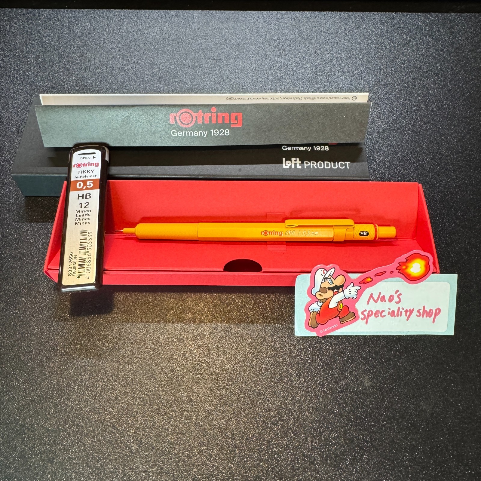 Rotring 600 Mechanical Pencil 0.5mm Yellow Japan LOFT Limited w/ Leads New