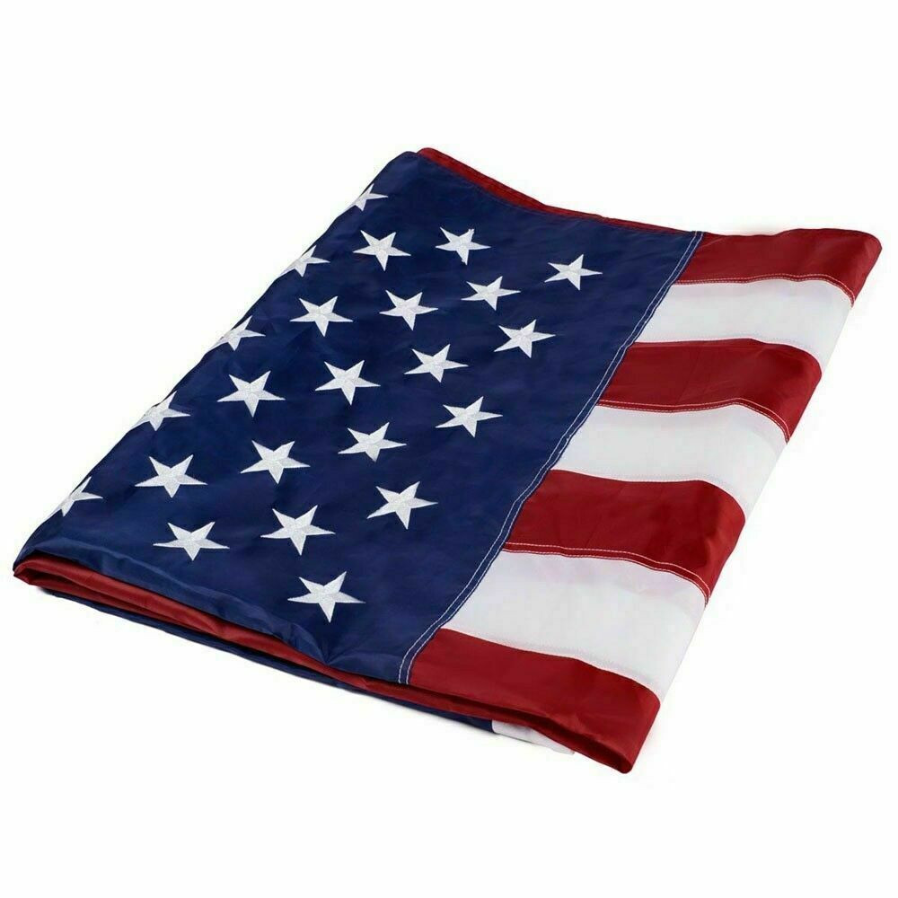 6X10 US American Flag Heavy Duty Embroidered Stars Sewn Stripes Grommets Nylon
