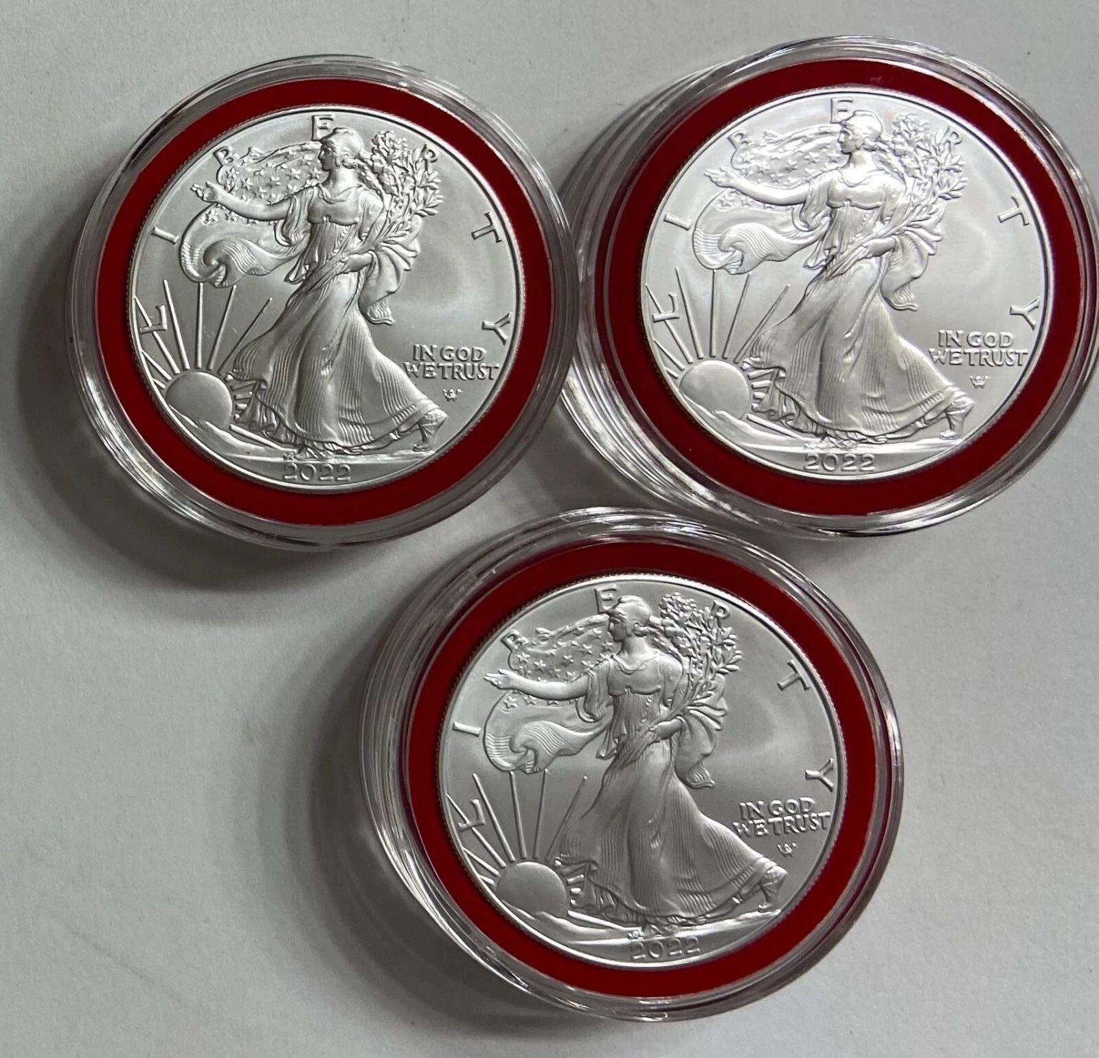 Lot of 3 U.S .999 2022 -1- 0 Z American Eagle C.0.i.n