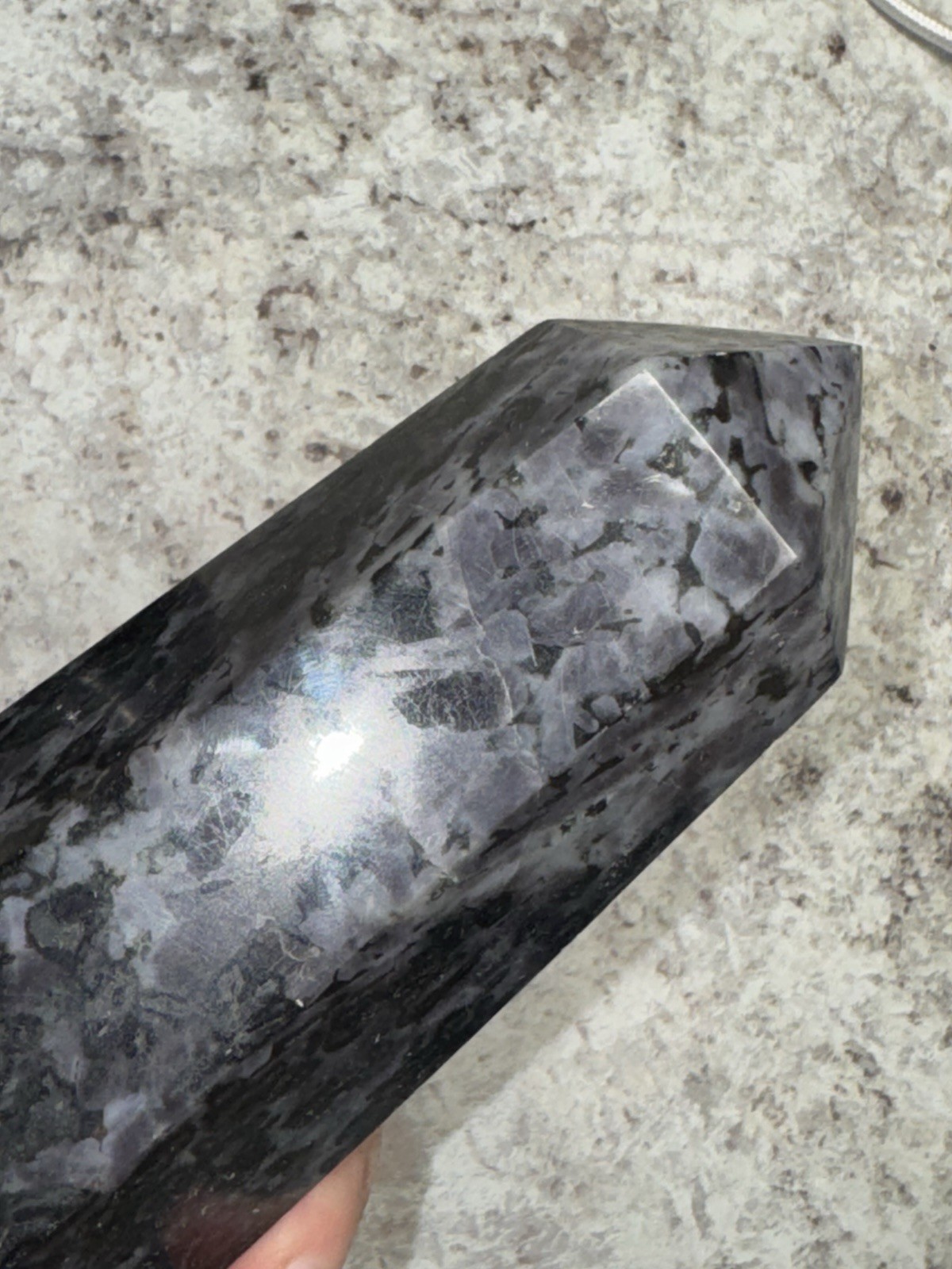 Indigo Gabbro / Mystic Merlinite 2 Piece Set – Tower & Sphere – 2 Lb 11 Oz