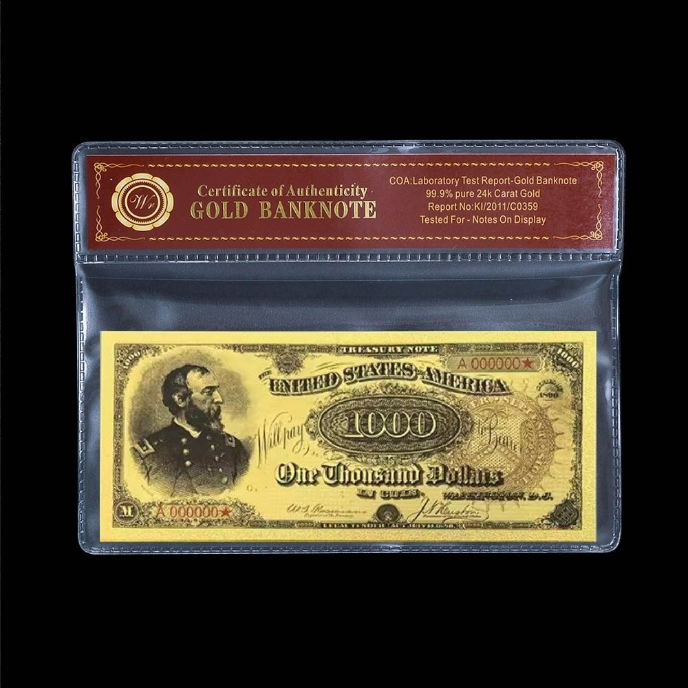1890 $1000 The Grand Watermelon note with Bag and Certificate