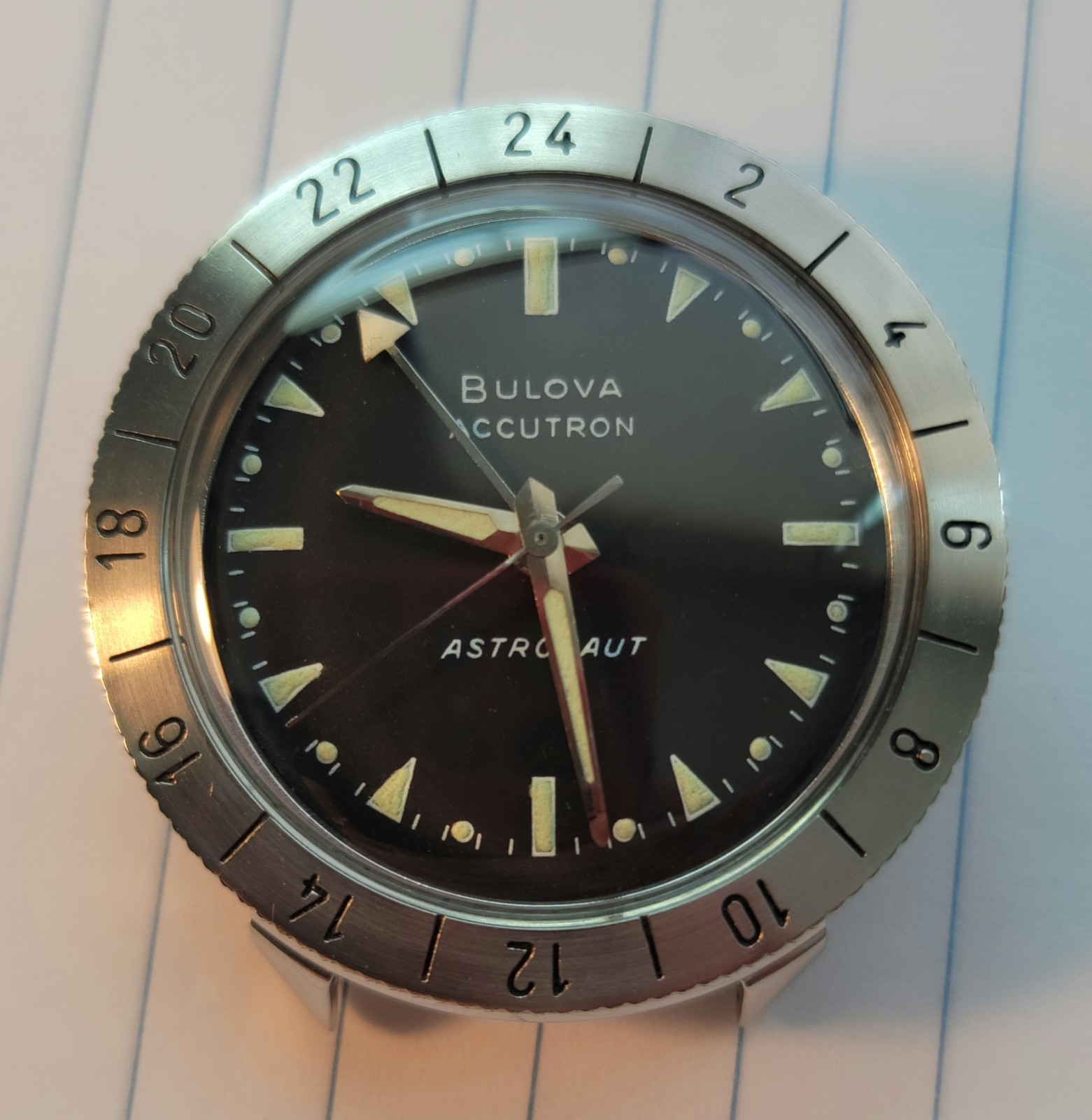 GORGEOUS Restored 1970 ‚N0‘ Bulova Accutron 214 Stainless Steel Astronaut Watch