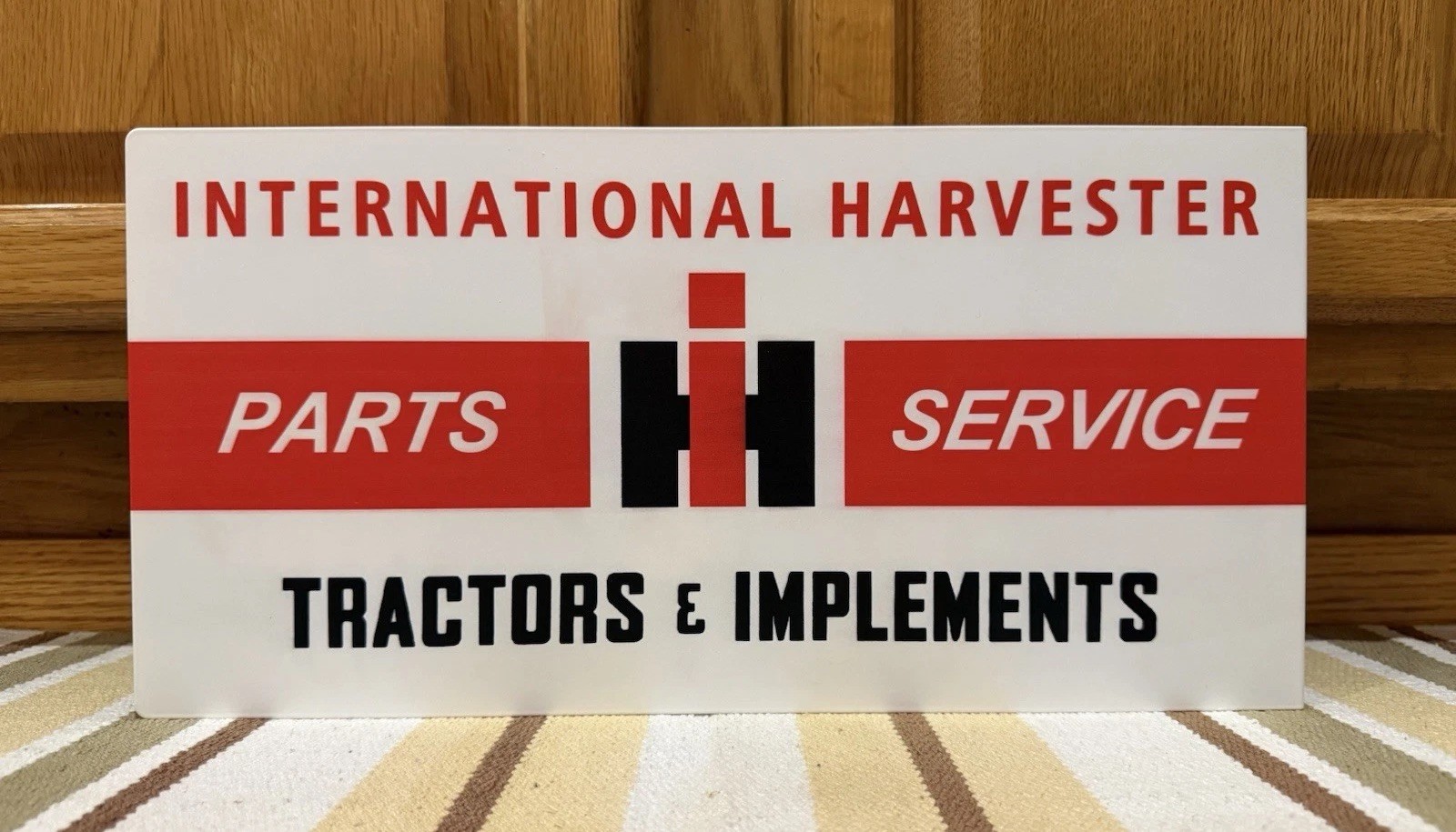 International Harvester Flange Sign Parts Service Farm Vintage Style Wall Decor