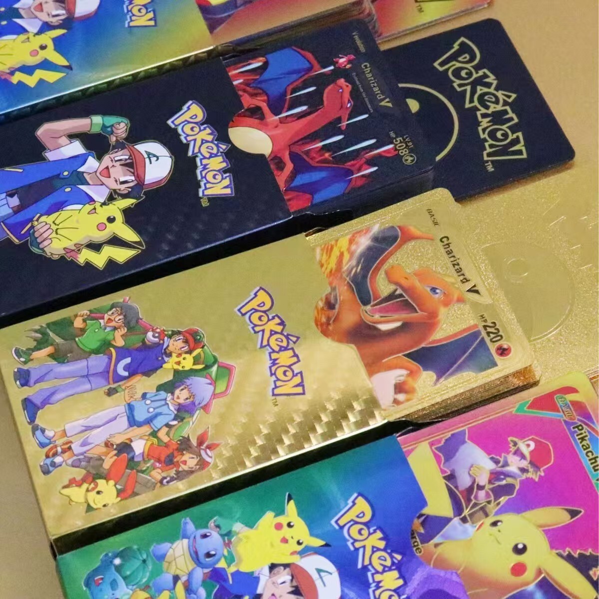 Foil Multi-Color Pack 55 Card TCG GX Vmax GX Card Charizard Rare Pokémon Card