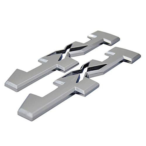 4×4 Decal Emblem with Pre-Adhesive for 6 3/4 x 1 3/8 inches Chrome silver