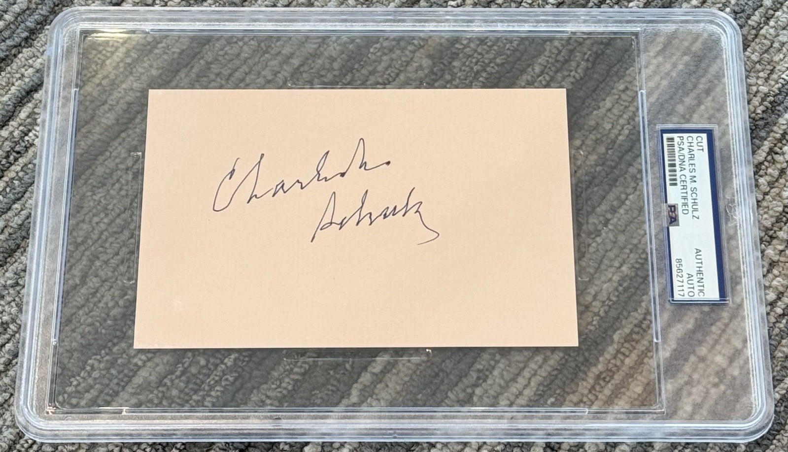 Charles Schulz Signed Autograph 4×6 Album Page Cut Signature PSA/DNA Encased