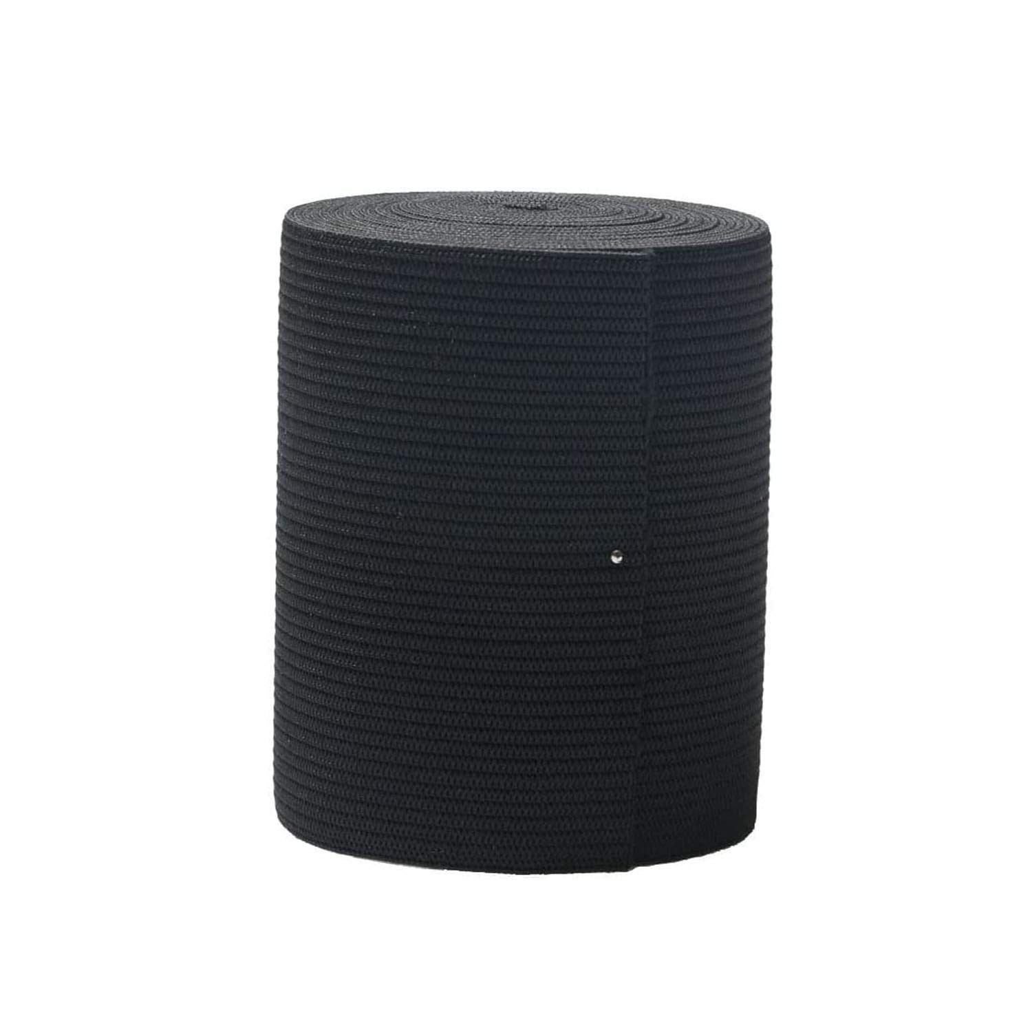 RERIVER 3-inch Wide Black Heavy Knit Stretch Elastic Band 3inch-3yards, black