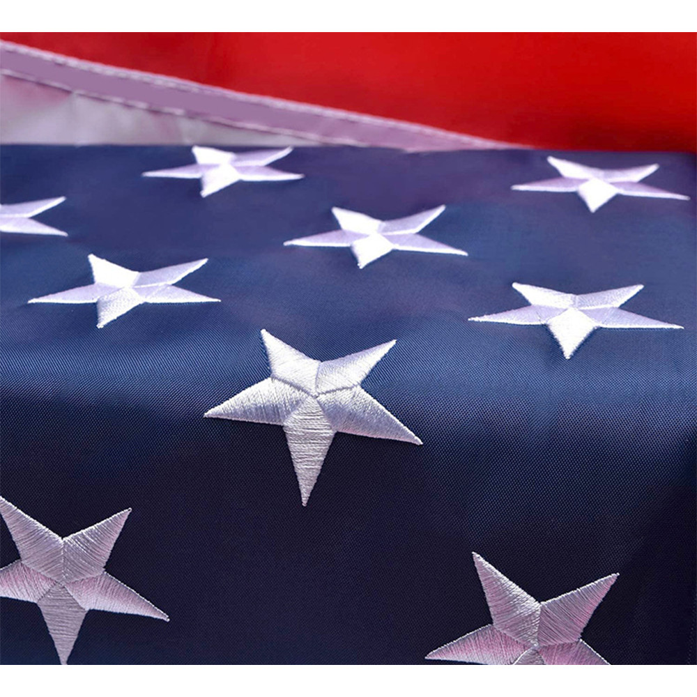 US 3×5 American Flag Heavy Duty Luxury Embroidered Stars Sewn Stripes Grommets