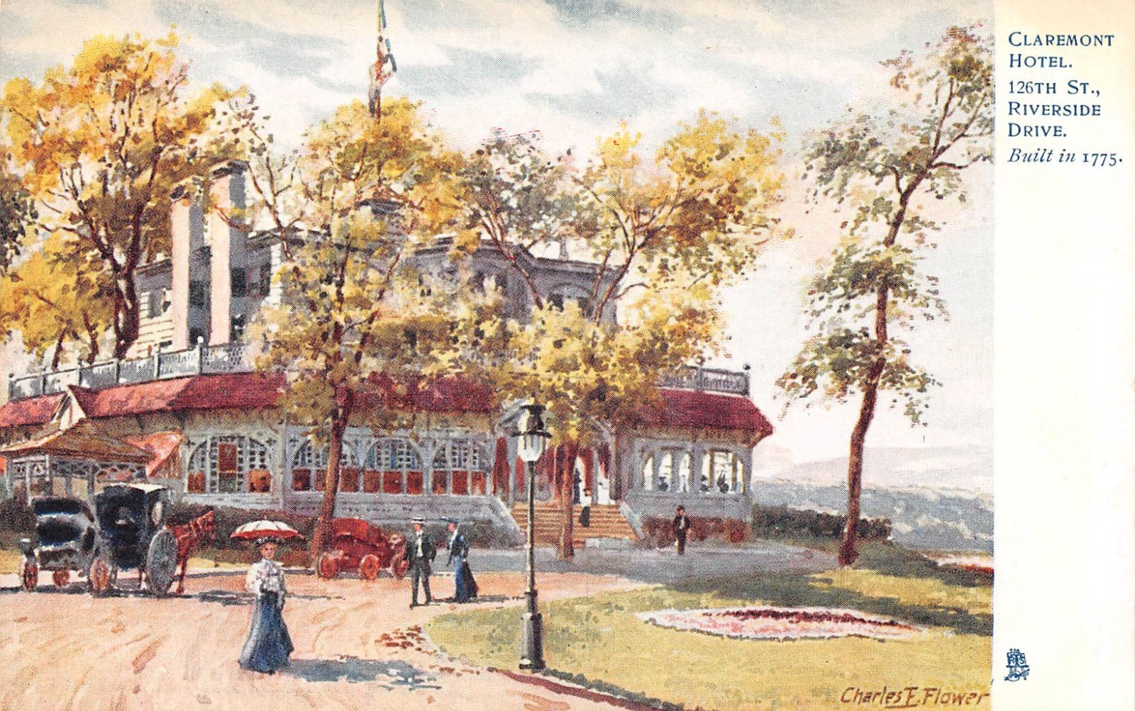 New York NYC Claremont Hotel Tuck’s Oilette c1910 Postcard