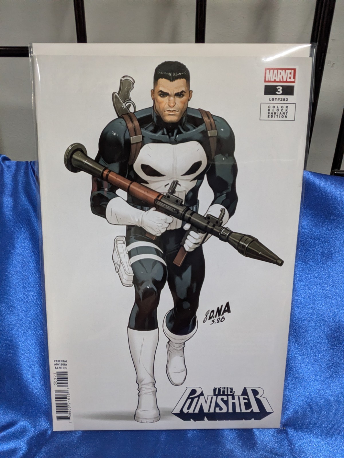 Punisher #3 David Nakayama Color Block White Variant. We Combine. We Pack Well.