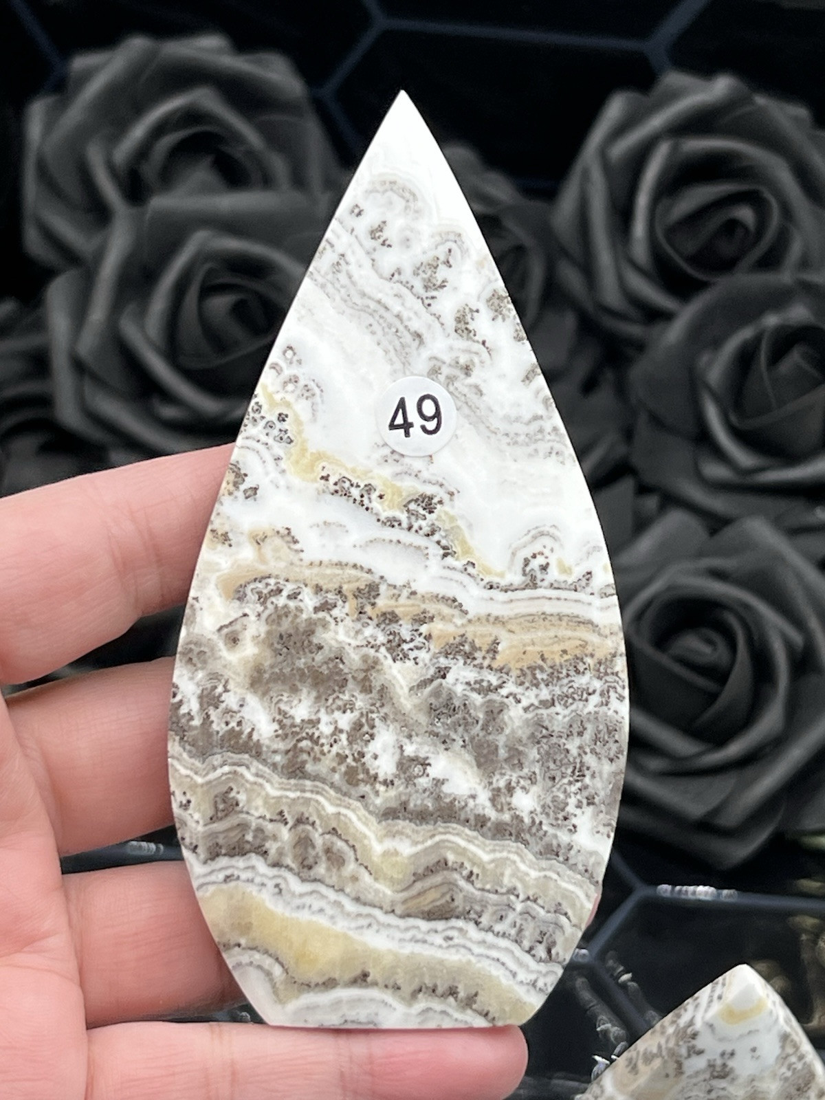 Natural Dendtric Calcite Flame Sail Tear Matte finish L@@K Free ship & Gift