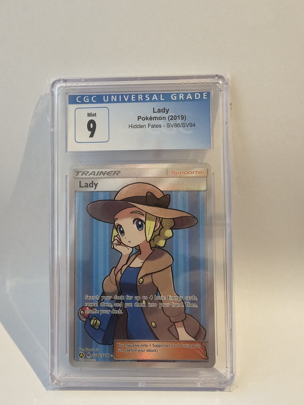 2019 Pokemon Sun & Moon Hidden Fates Full Art Lady #SV86 CGC 9 Mint