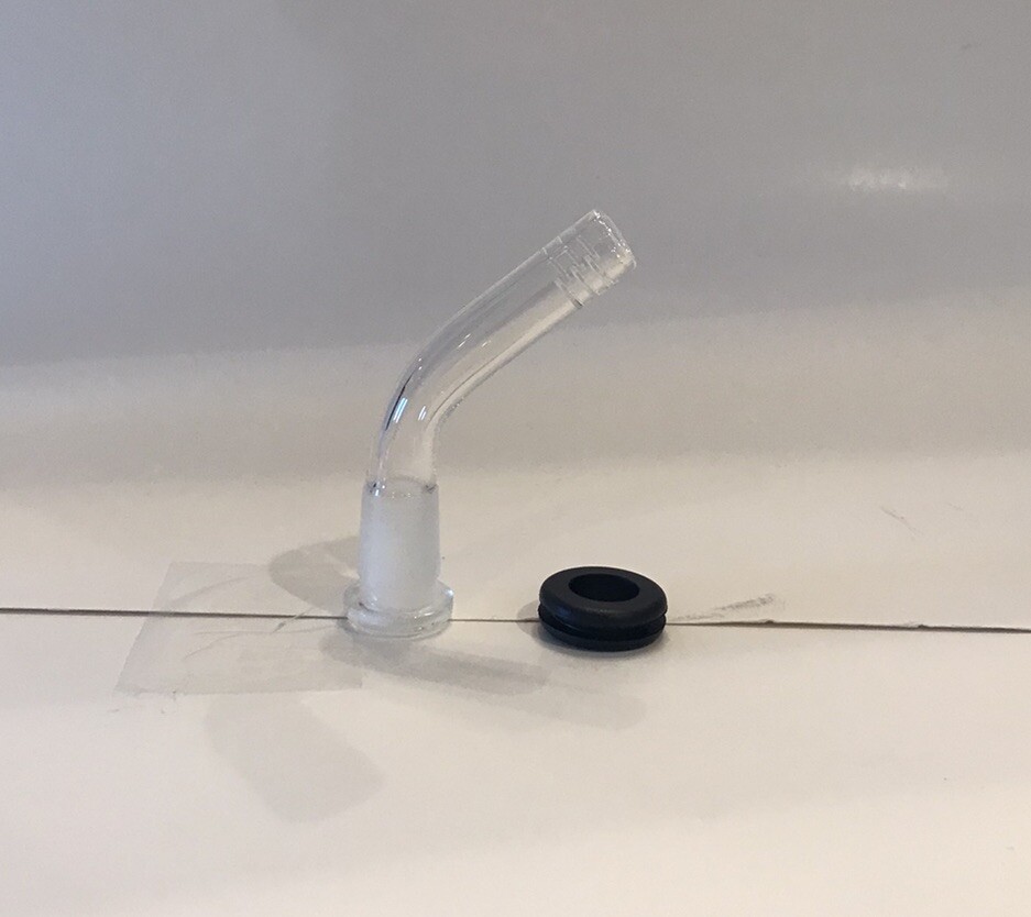 3” Inch Curved Glass 45 Degree Bent 14mm Downstem Grommet Bong Water Pipe