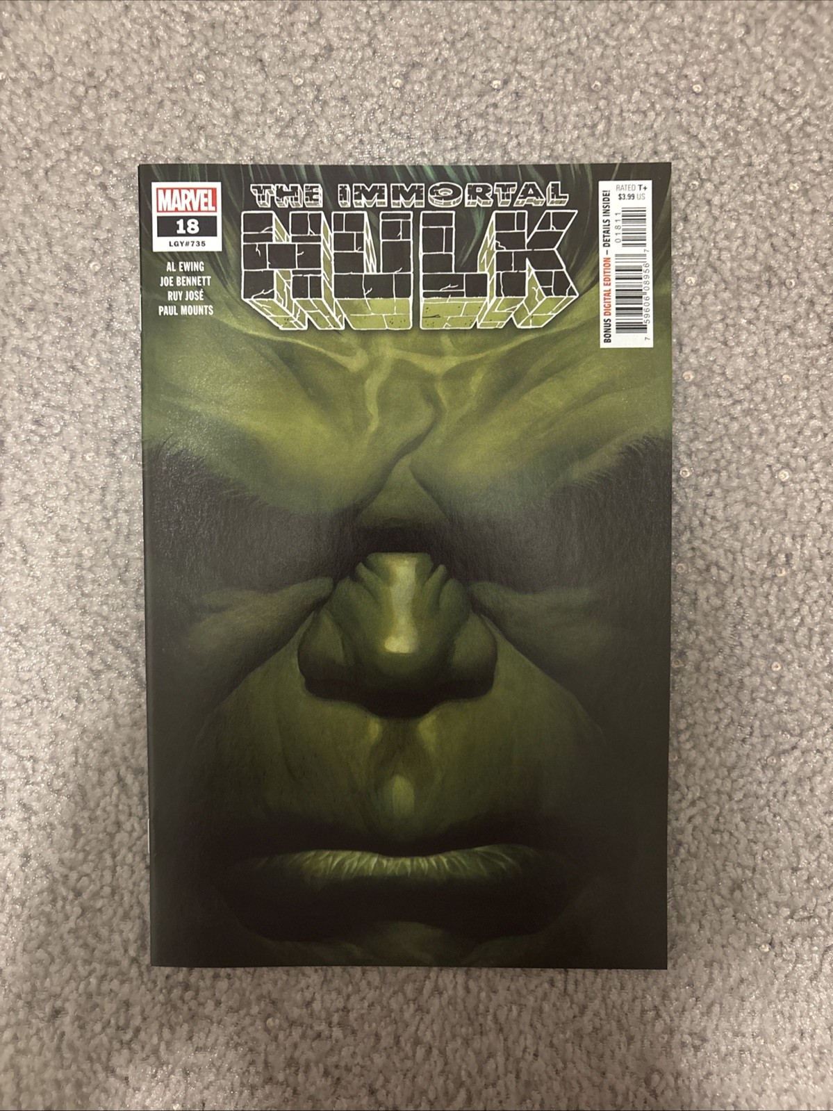 IMMORTAL HULK #18 NEAR MINT 2019 ALEX ROSS 1st PRINT COVER MARVEL COMICS