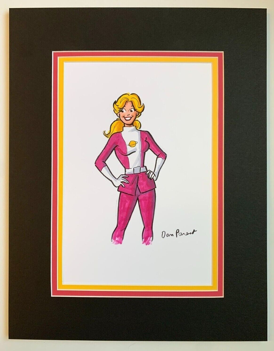 BETTY as SATURN GIRL Original Art by DAN PARENT Signed, double matted