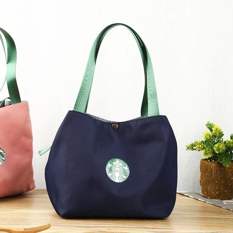 Starbucks Reusable Lunch Tote Bag Waterproof Nylon for Travel