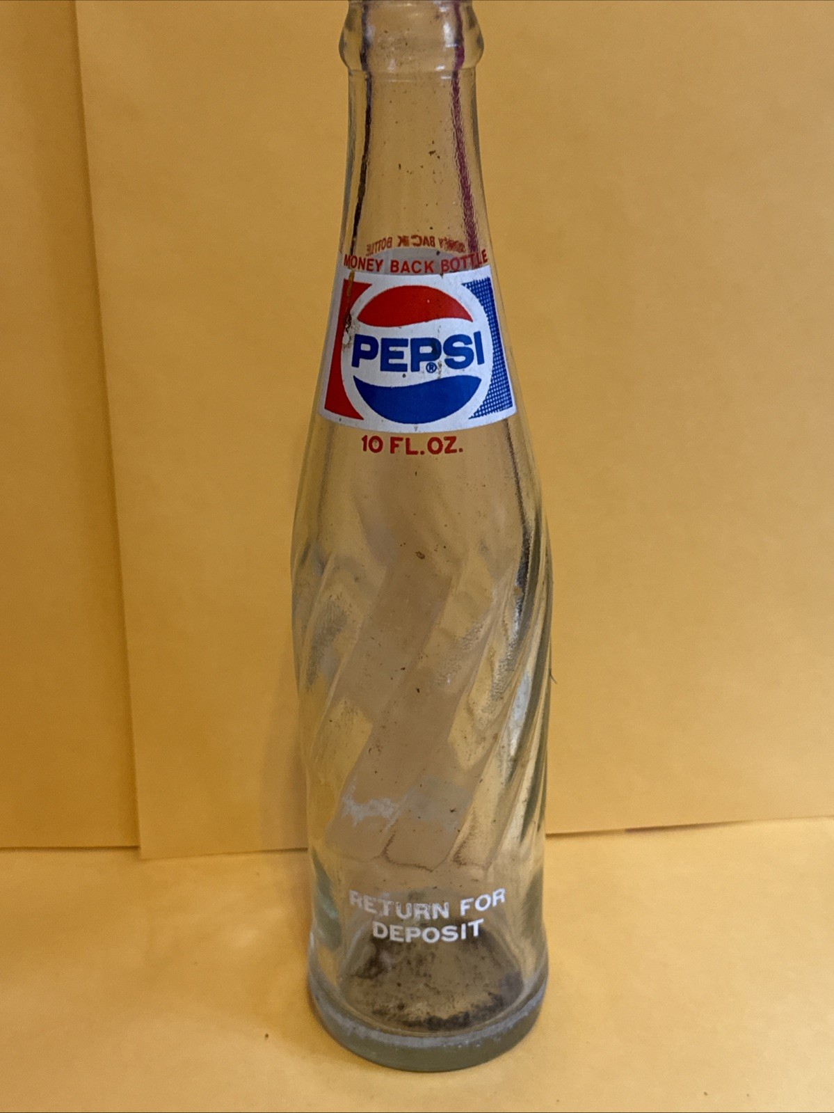 Vintage Pepsi Swirl Glass Bottle Money Back Bottle 10 oz. #8