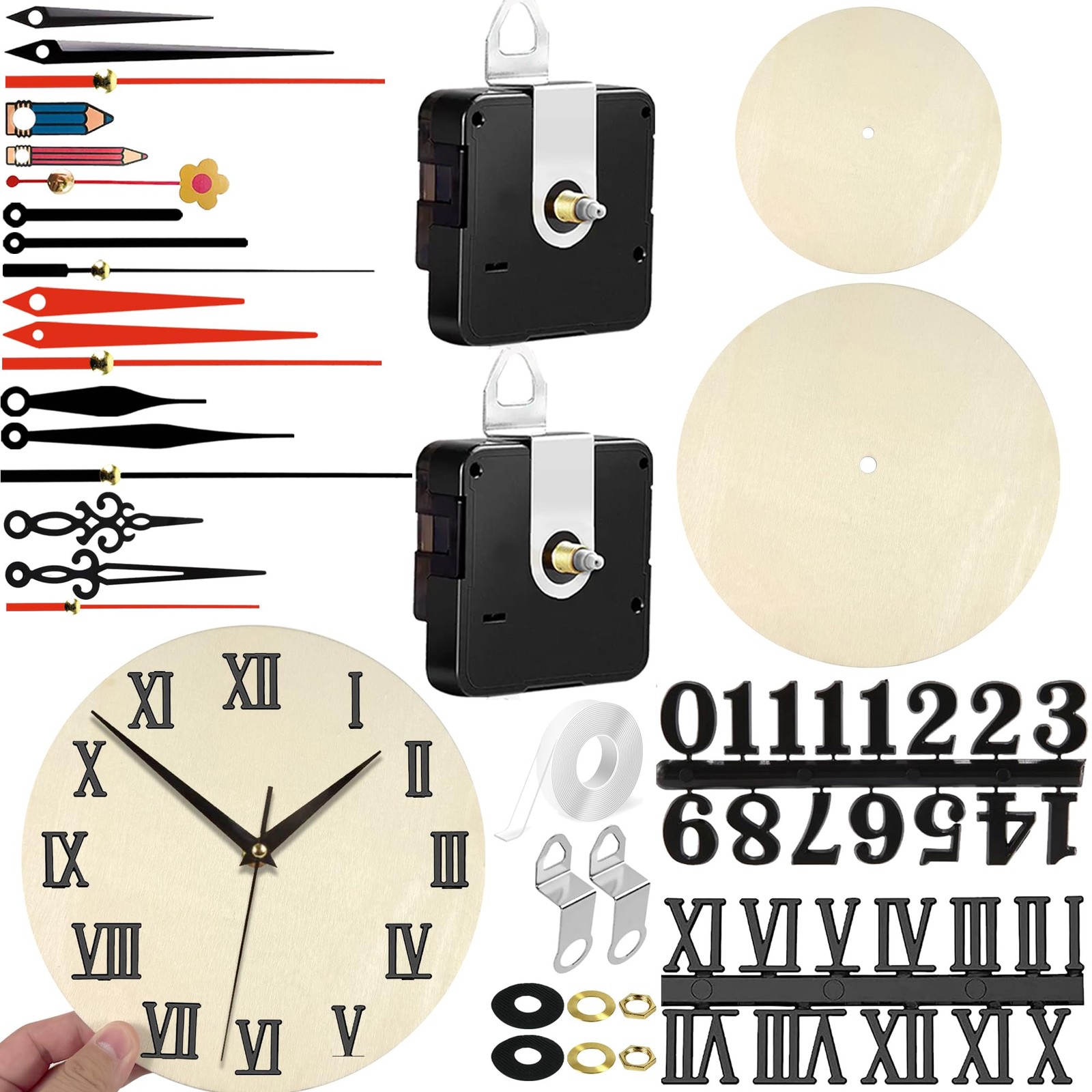 High Torque Quartz Clock Movement Mechanism Kit with Clock Faces and Acrylic …