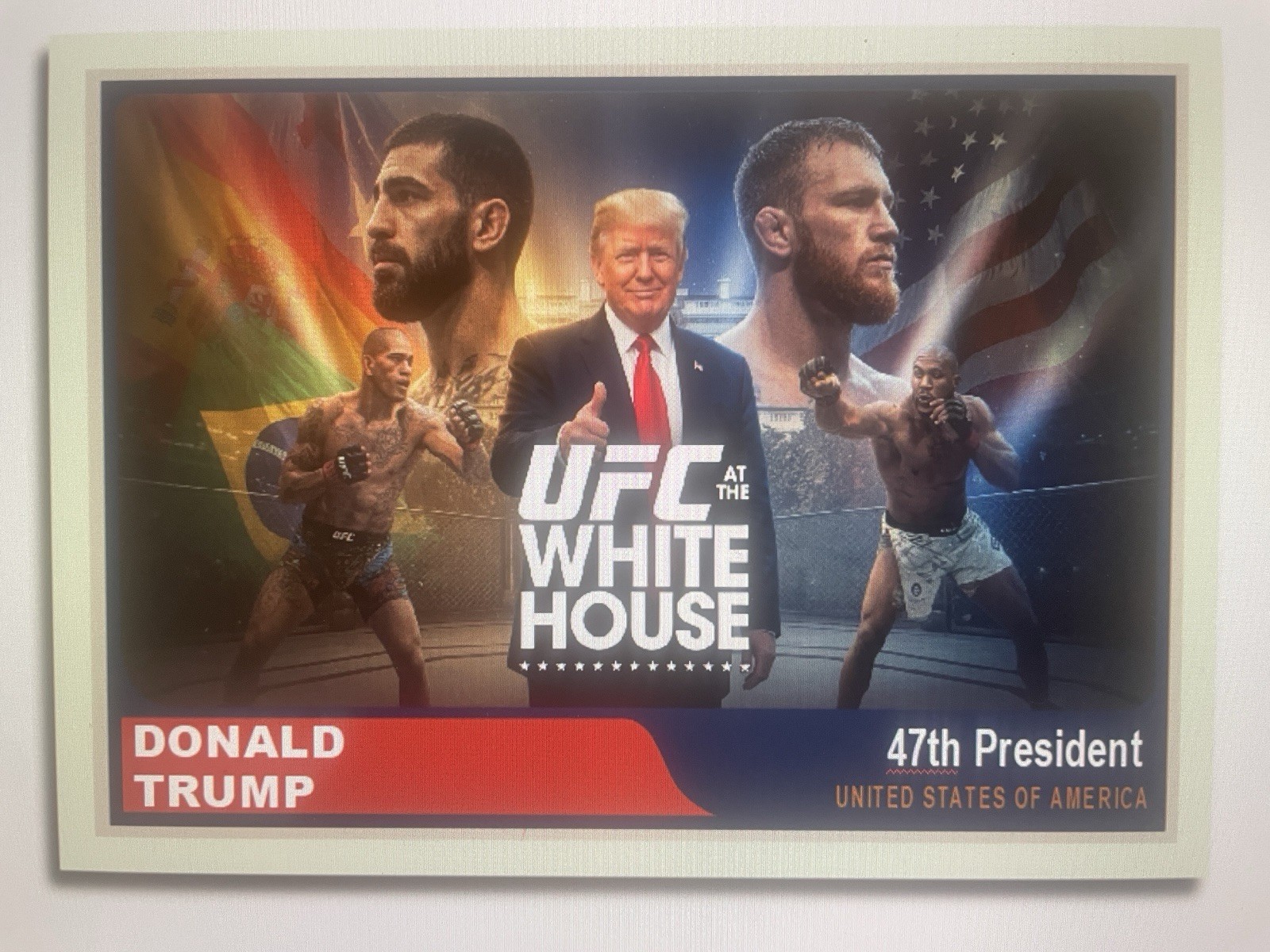 ”Custom ACEO American 🇺🇸 Donald Trump UFC At The White House