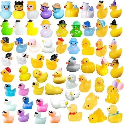 60 Pcs Multicolor Mini Resin Ducks, Tiny Ducks to Hide, Little Ducks…