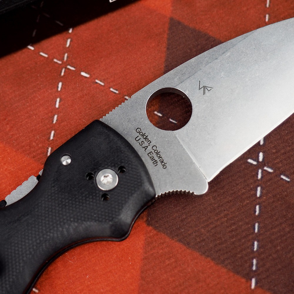 Spyderco Shaman Compression Lock Knife Black G-10 (3.58″ Satin) C229GP