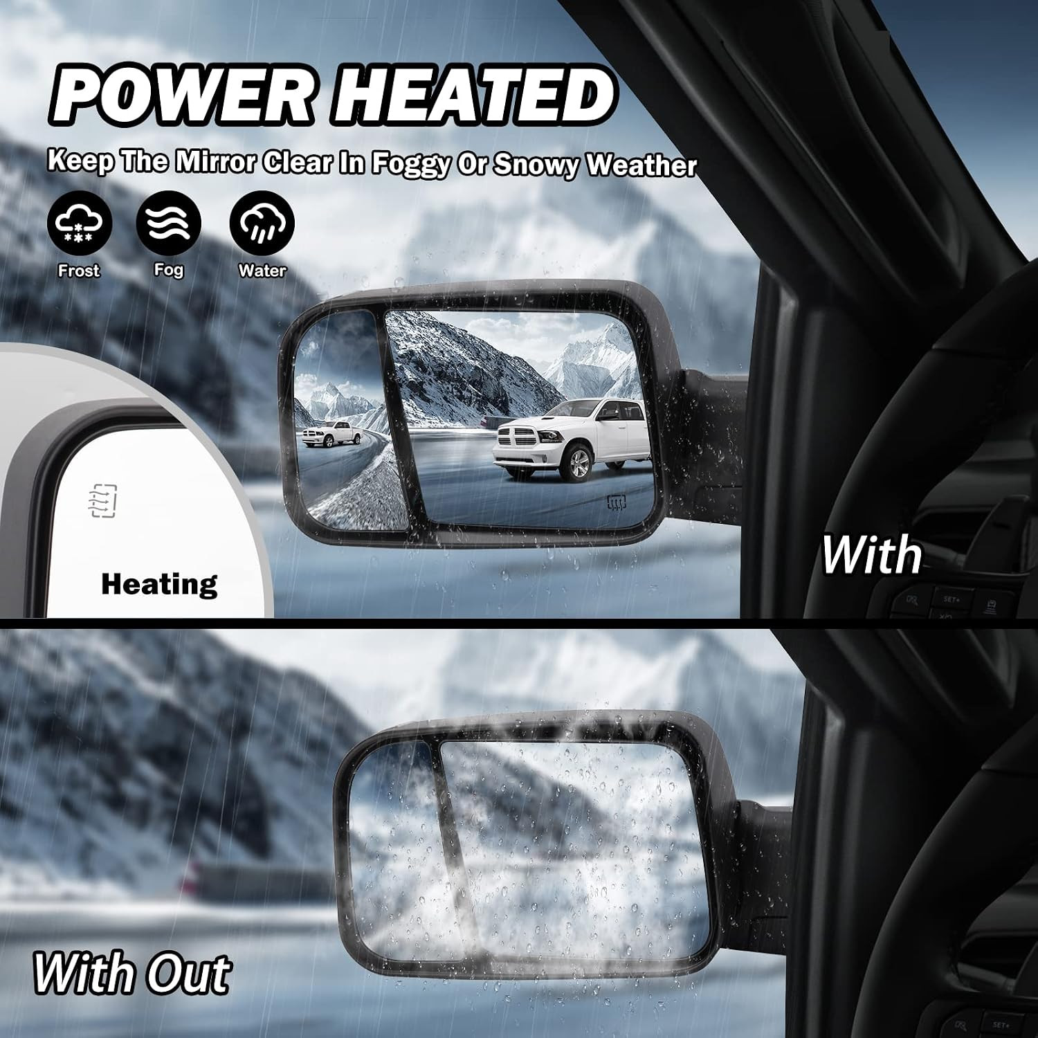 Driver Side Mirror Compatible with 2009-2018 Dodge Ram 1500,2010-2018 Dodge Ram