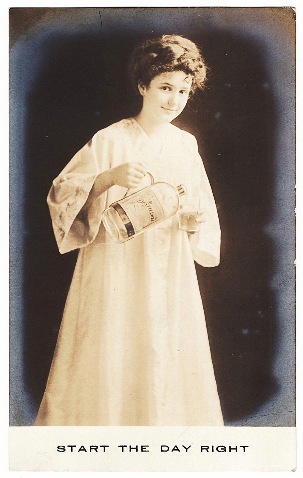 real photo advertising Distillata antique postcard RPPC