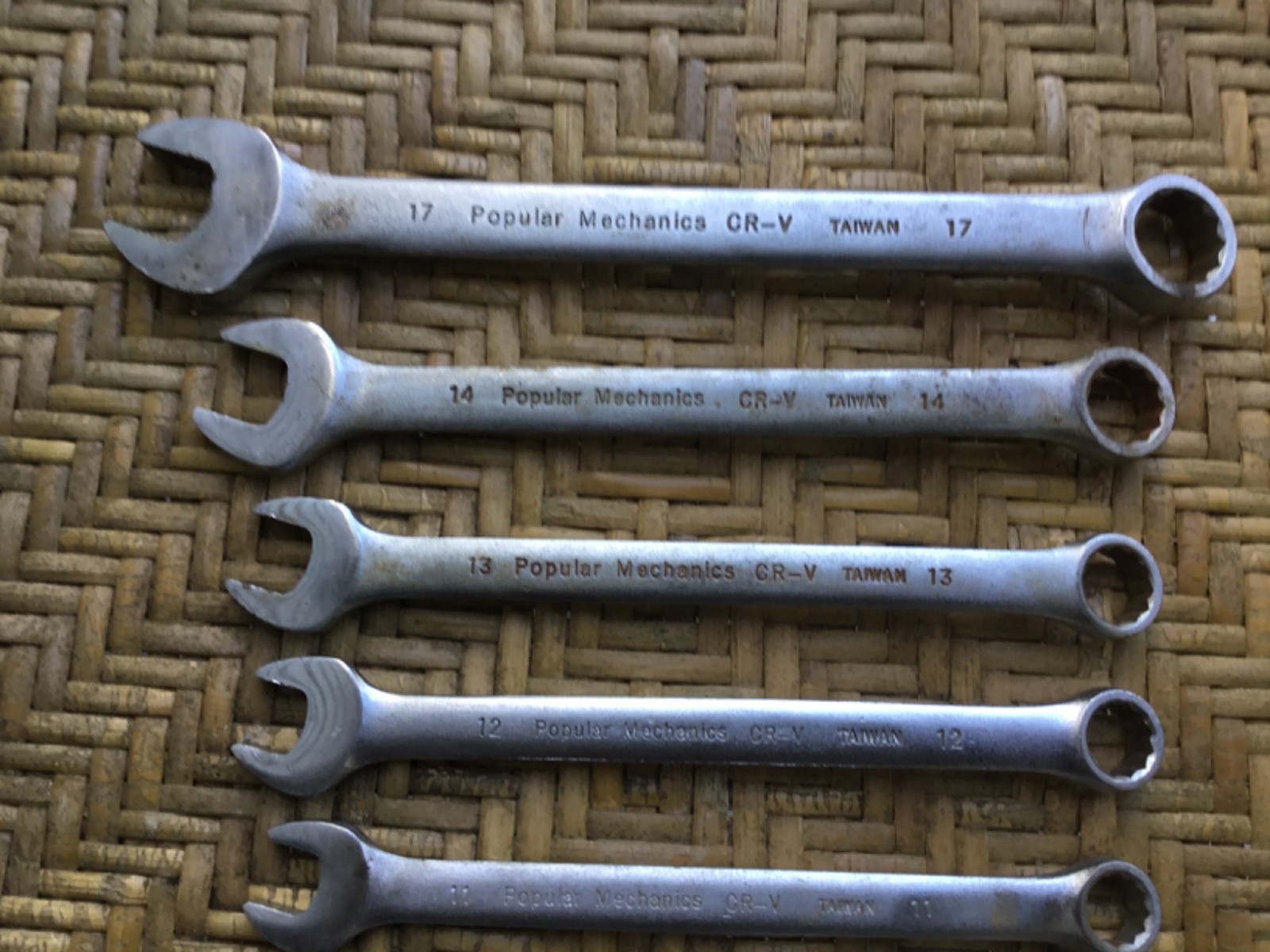 Vintage Popular Mechanics CR-V Metric Combination Wrenches Set of 7, 6MM-17MM