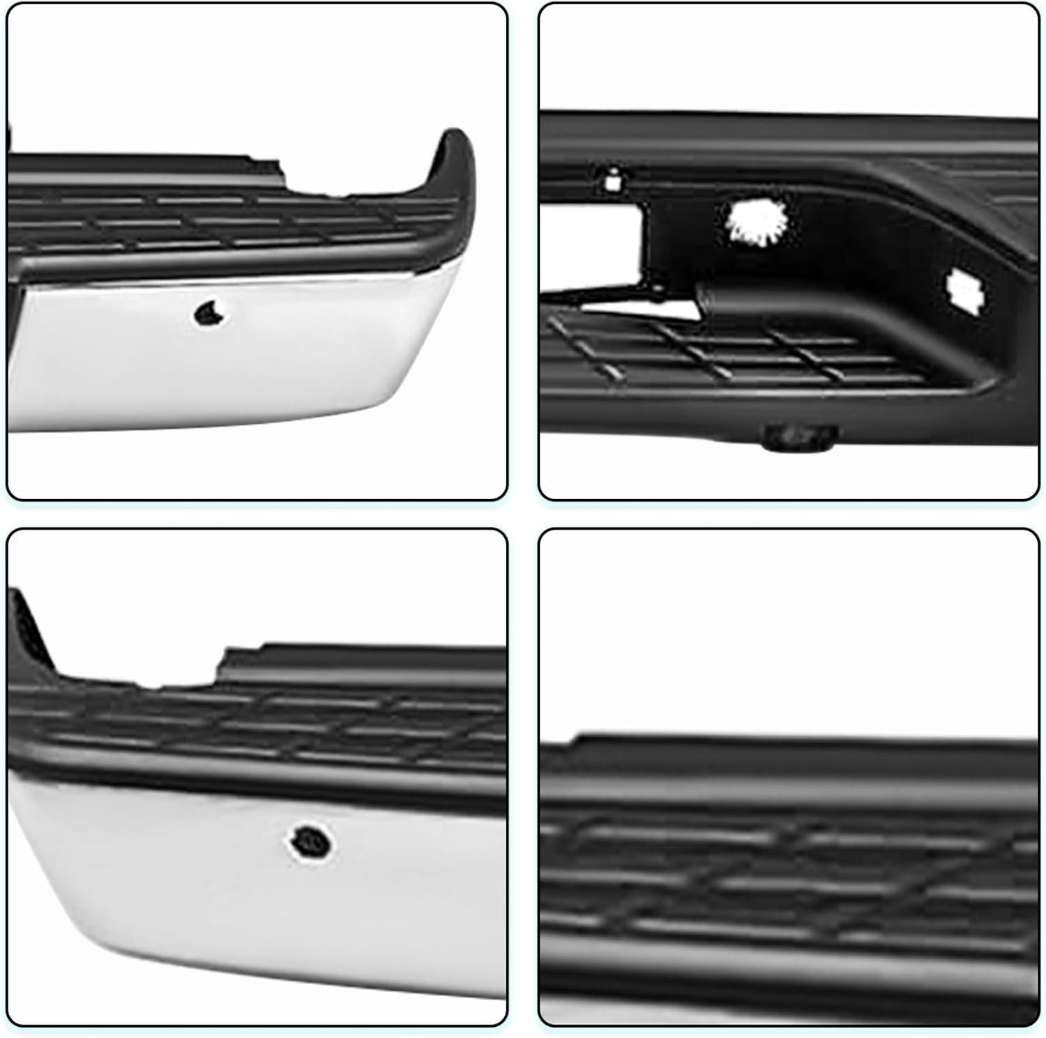 Chrome Rear Step Bumper Assembly Fits for 2007-2013 Chevy Silverado 1500 & GMC S