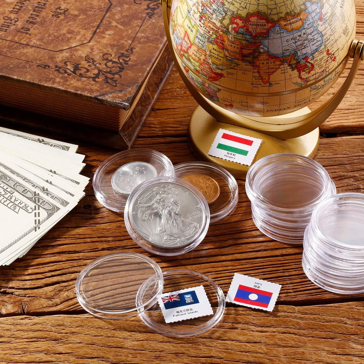50Pcs Direct Fit Airtight 40.6mm American Silver Eagle 1Oz Coin Holders Capsules