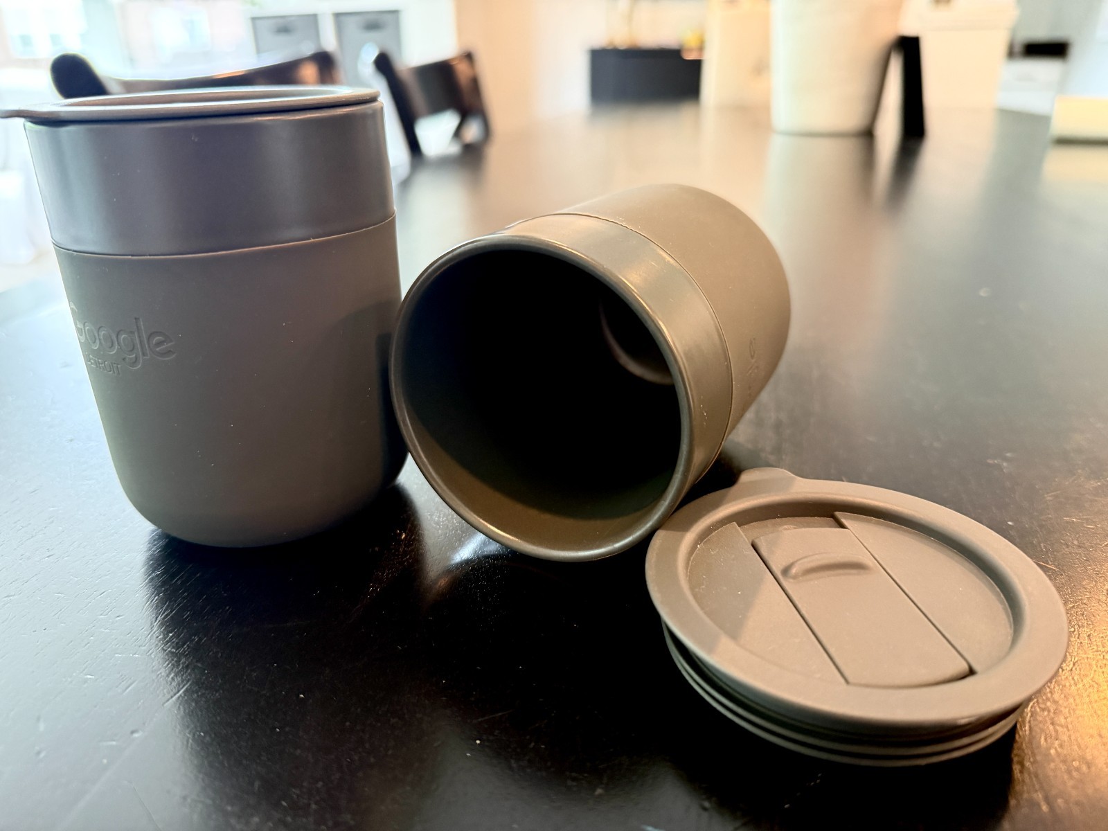 Porter „Google Detroit“ Branded Rubber Coated Drink Mugs – Set of Two (2)