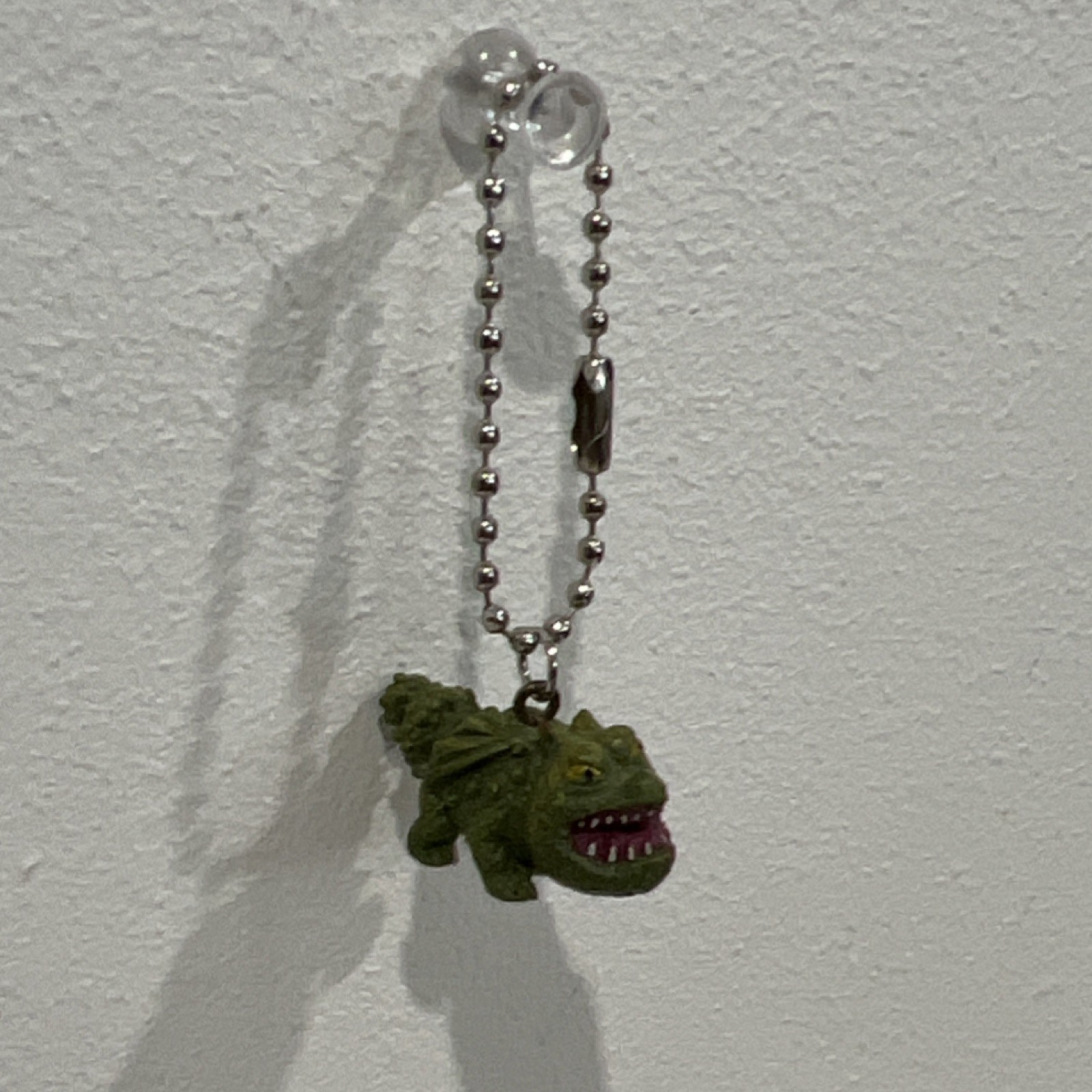 Green Animal Creature Keychain with Ball Chain, Plastic, Modern Era (1970-Now)
