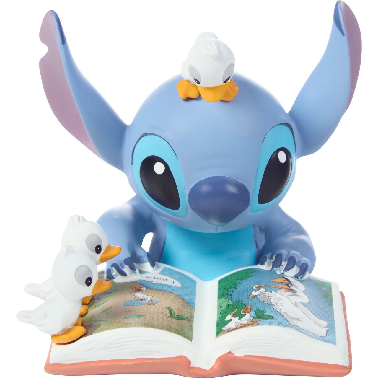 ❦ New PRECIOUS MOMENTS Disney Figurine STITCH STORYBOOK Ugly Duckling I’m Lost