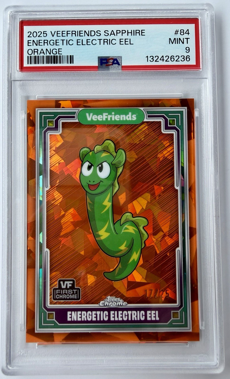 ⚡️2025 Topps Chrome VeeFriends Sapphire PSA 9 Pop 2 Energetic Electric Eel 17/25