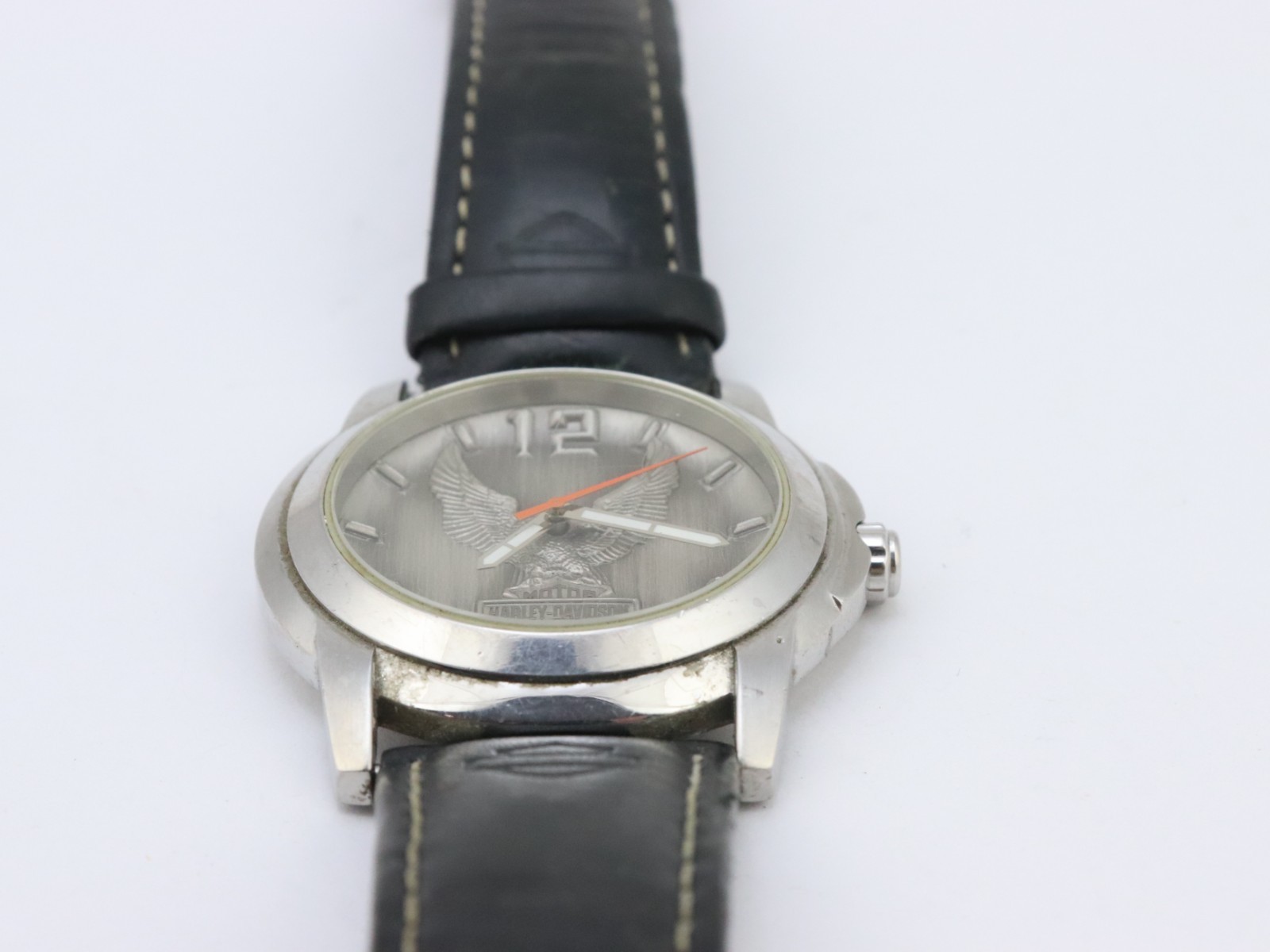 Vintage BULOVA Harley Davidson Motorcycles 76A12 Eagle Watch 41mm NEW BATTERY