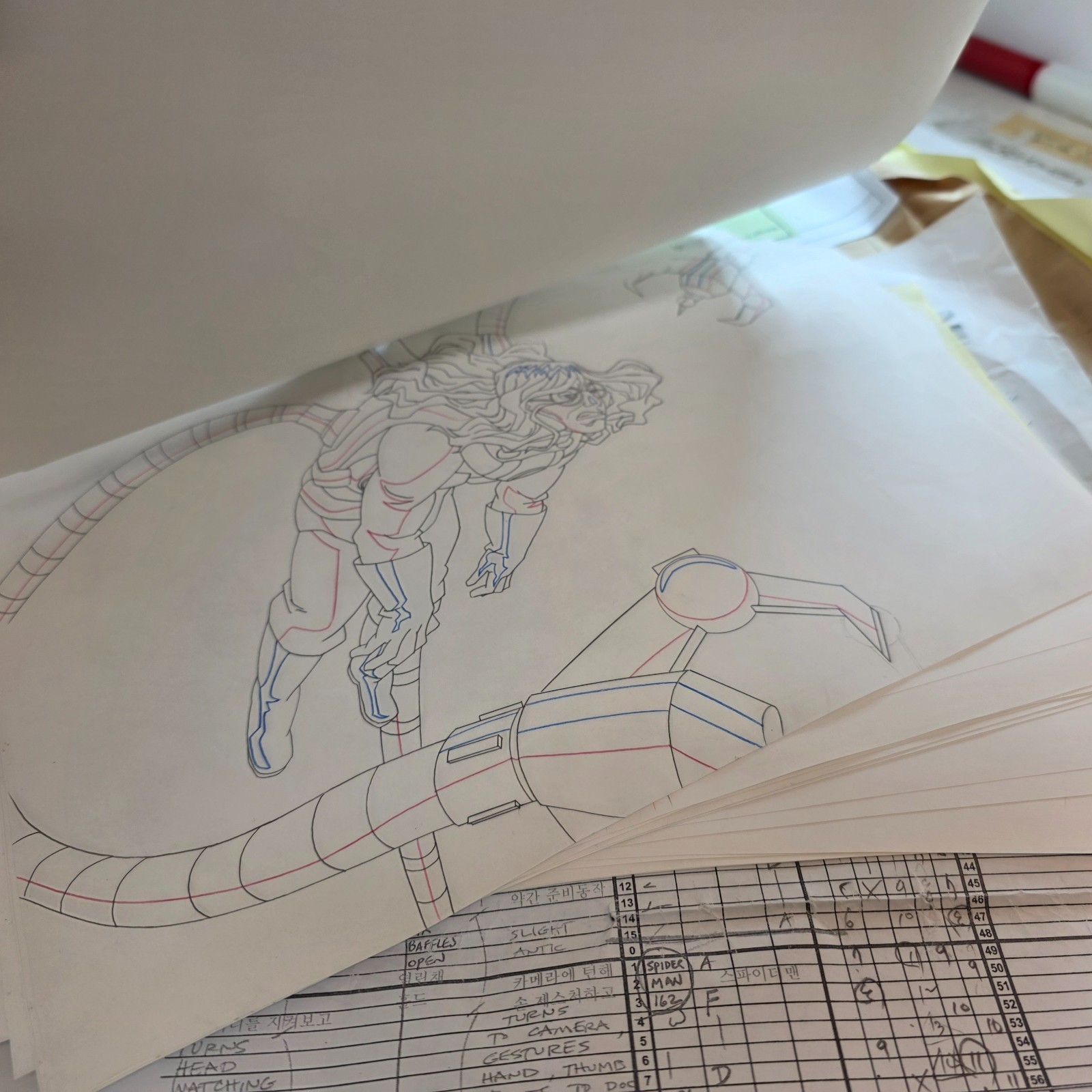Ultimate Spider-Man Production Animation Cel Drawing Lot Marvel Doc Oc Nick Fury