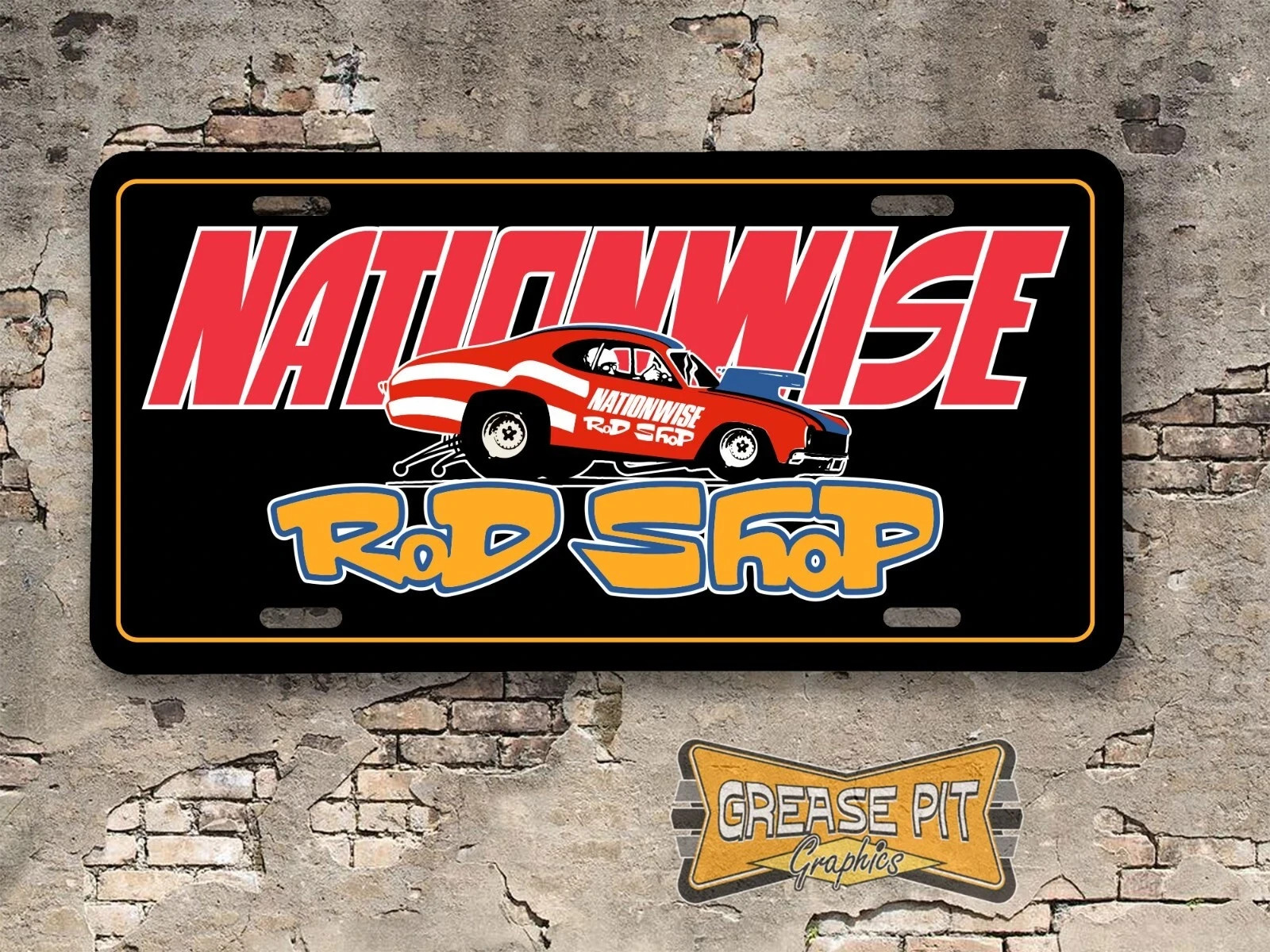 Nationwise Rod Shop Novelty License Plate – Choose Color