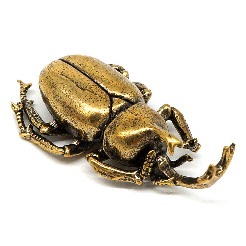 3Pcs Solid Brass Insect Figurine Beetle Statue Home Animal Decor Ornament USA