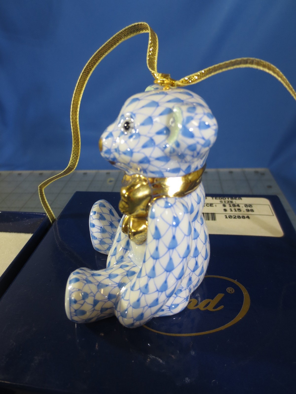 Herend Porcelain Teddy Bear ornament Figurine in box!