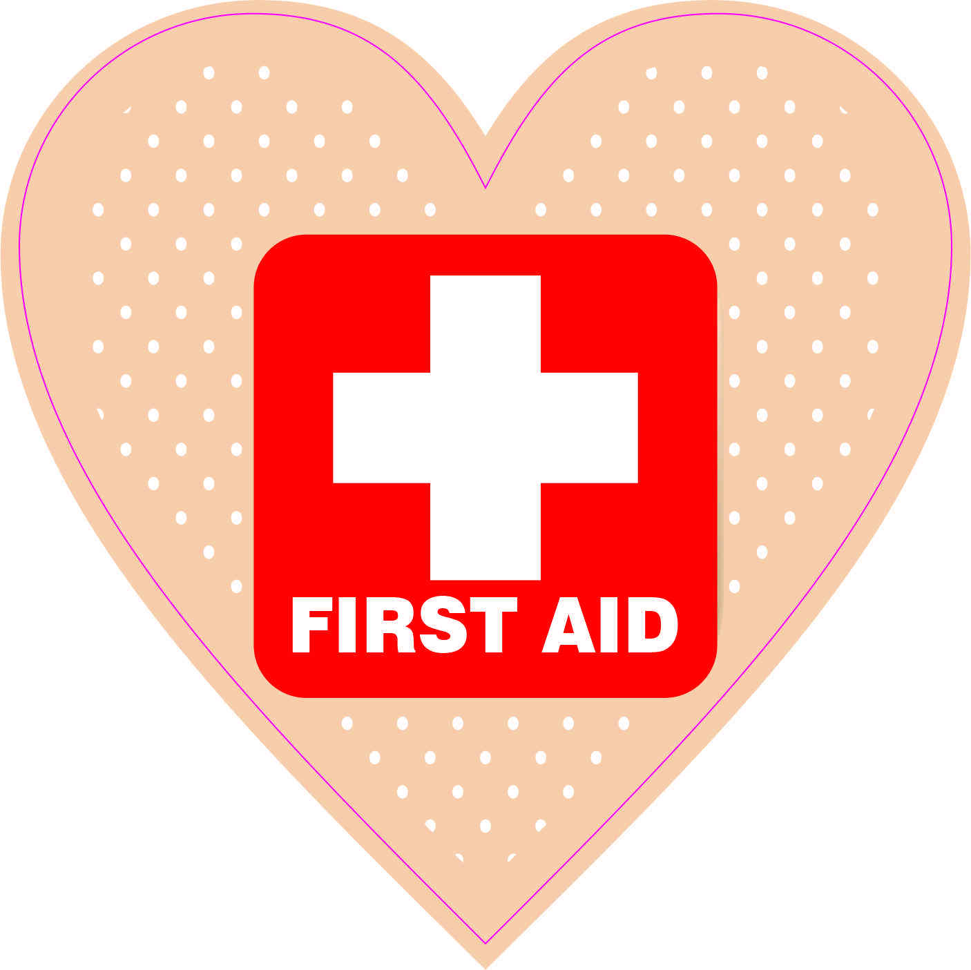 4.5in x 4.5in Heart Bandage First Aid Vinyl Sticker Car Vehicle Bumper Decal