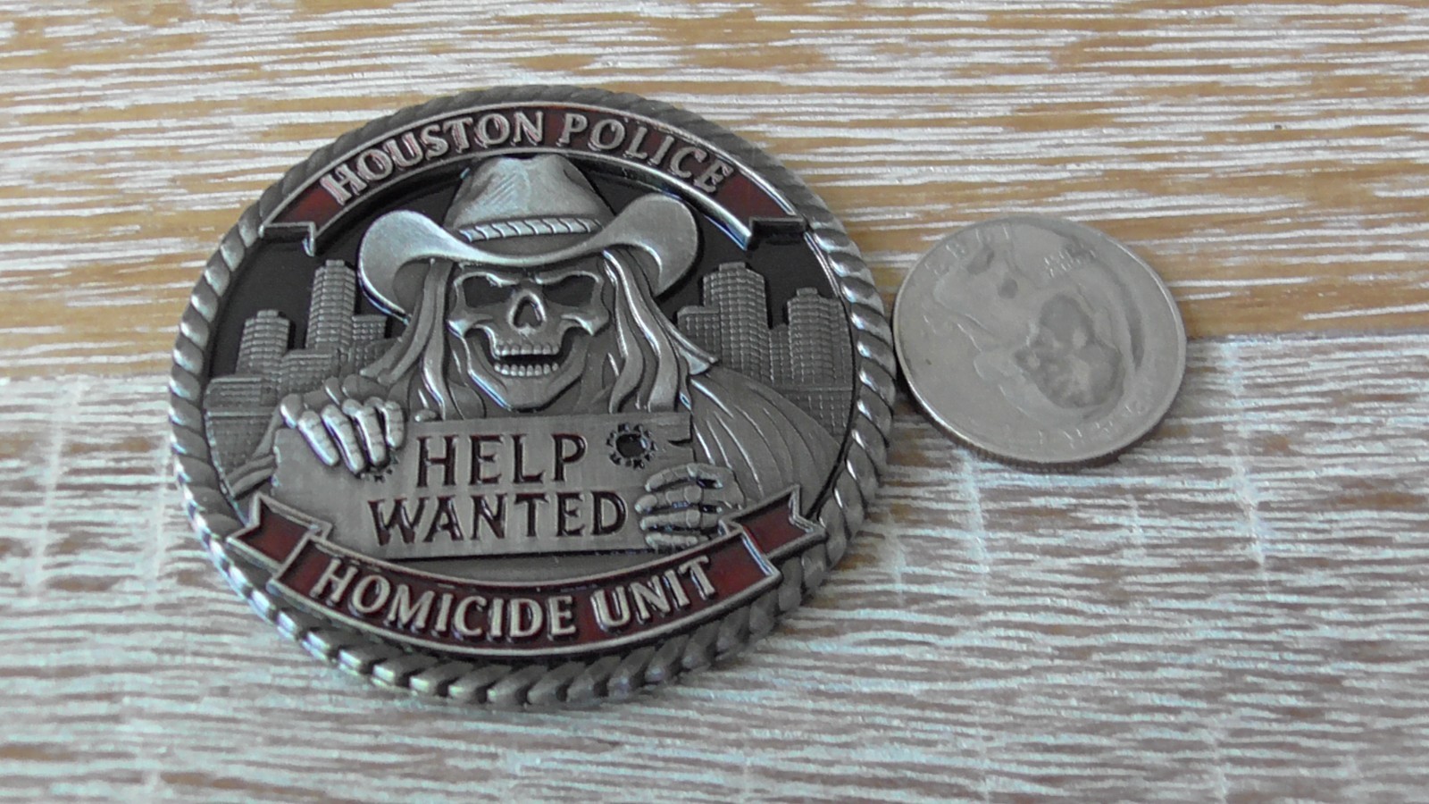 Houston Police Department Homicide Unit Help Wanted Reaper Challenge Coin