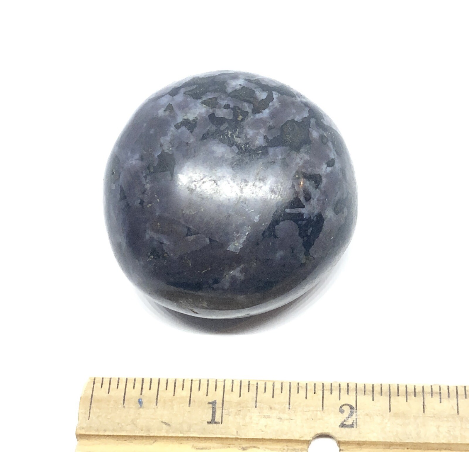 Indigo Gabbro (Mystic Merlinite) Palm Stone From Madagascar 141g Reiki
