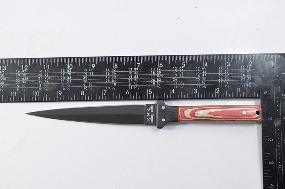 10.5″KMA BLACK COATED HIGH CARBON STEEL FULL TANG COMBAT DAGGER KNIFE 9927
