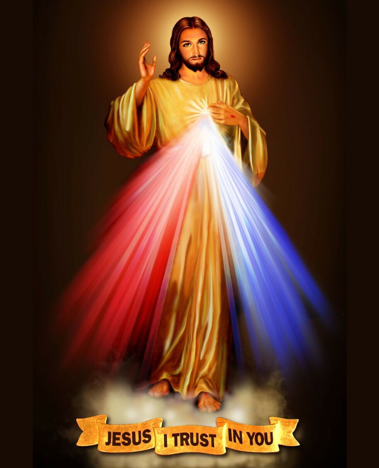 Jesus Christ Divine Mercy Jesus I Trust In You 8×10 Photo Picture Christian Art