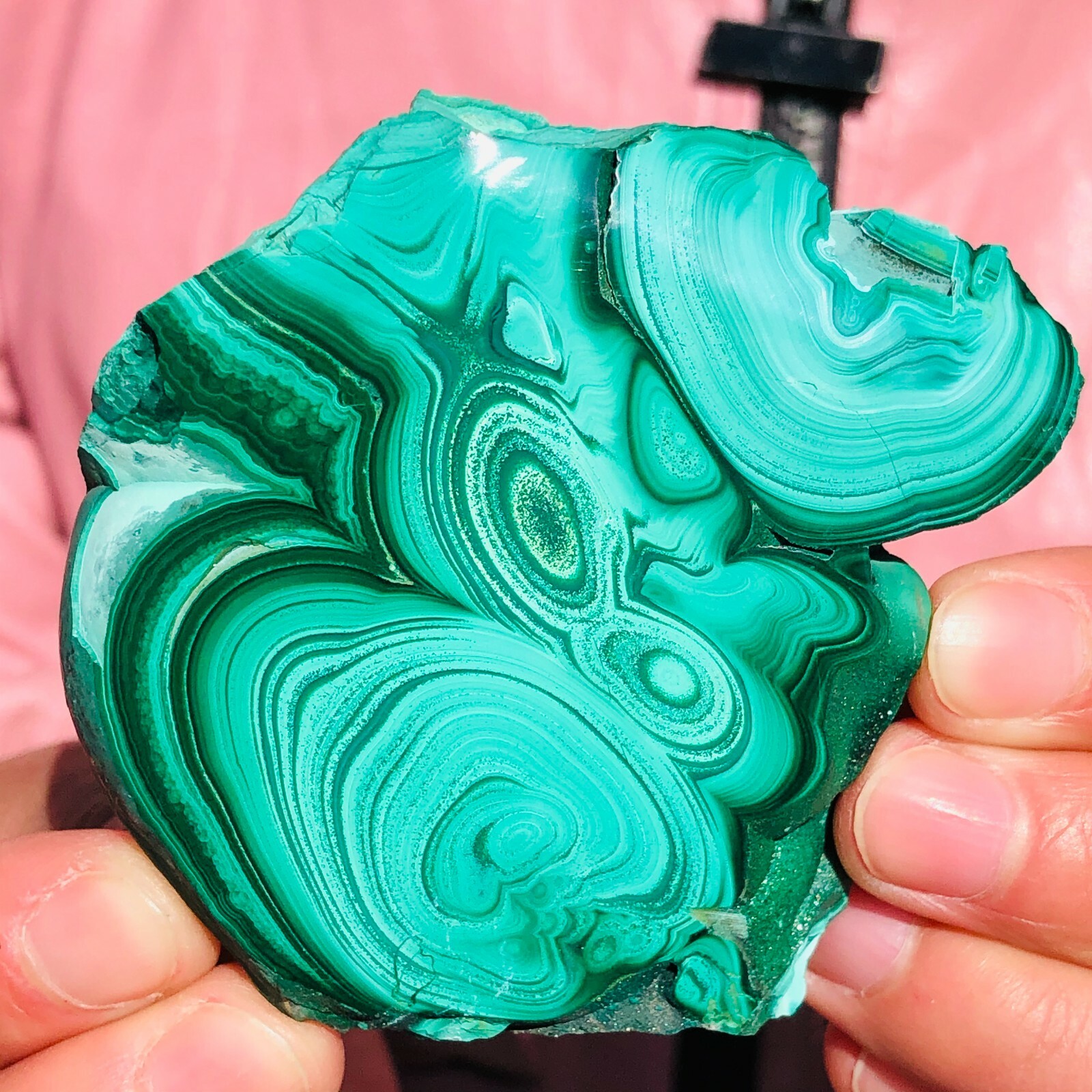 0.33LB Natural malachite slice quartz crystal luster mineral specimen heals 810