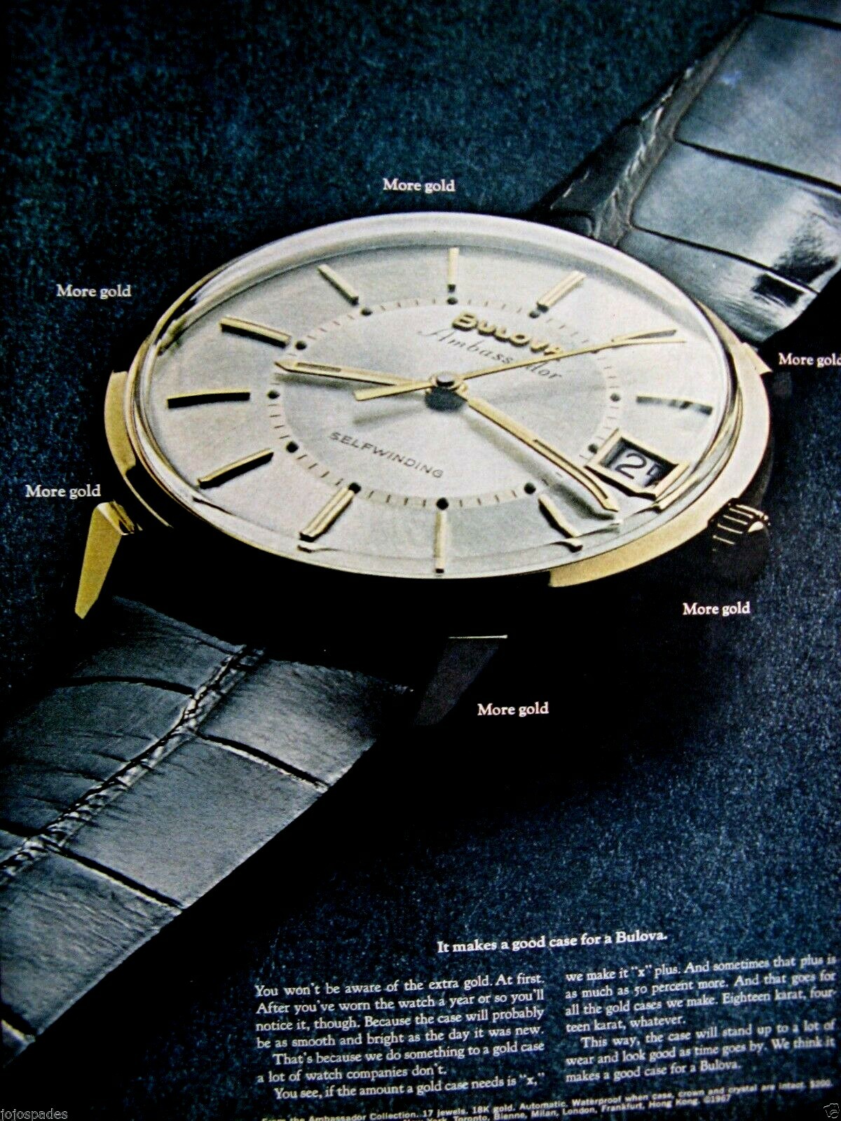 1967 Bulova Ambassador Selfwinding-Original Print Ad 8.5 x 11″