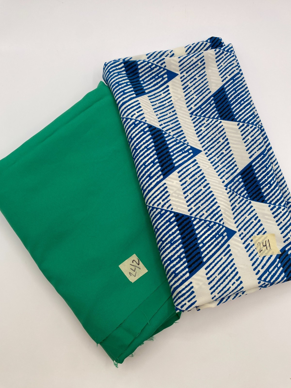 Vintage Dress Fabric Bundle Blue Green Polyester Nylon Scarf Material Sewing Lot
