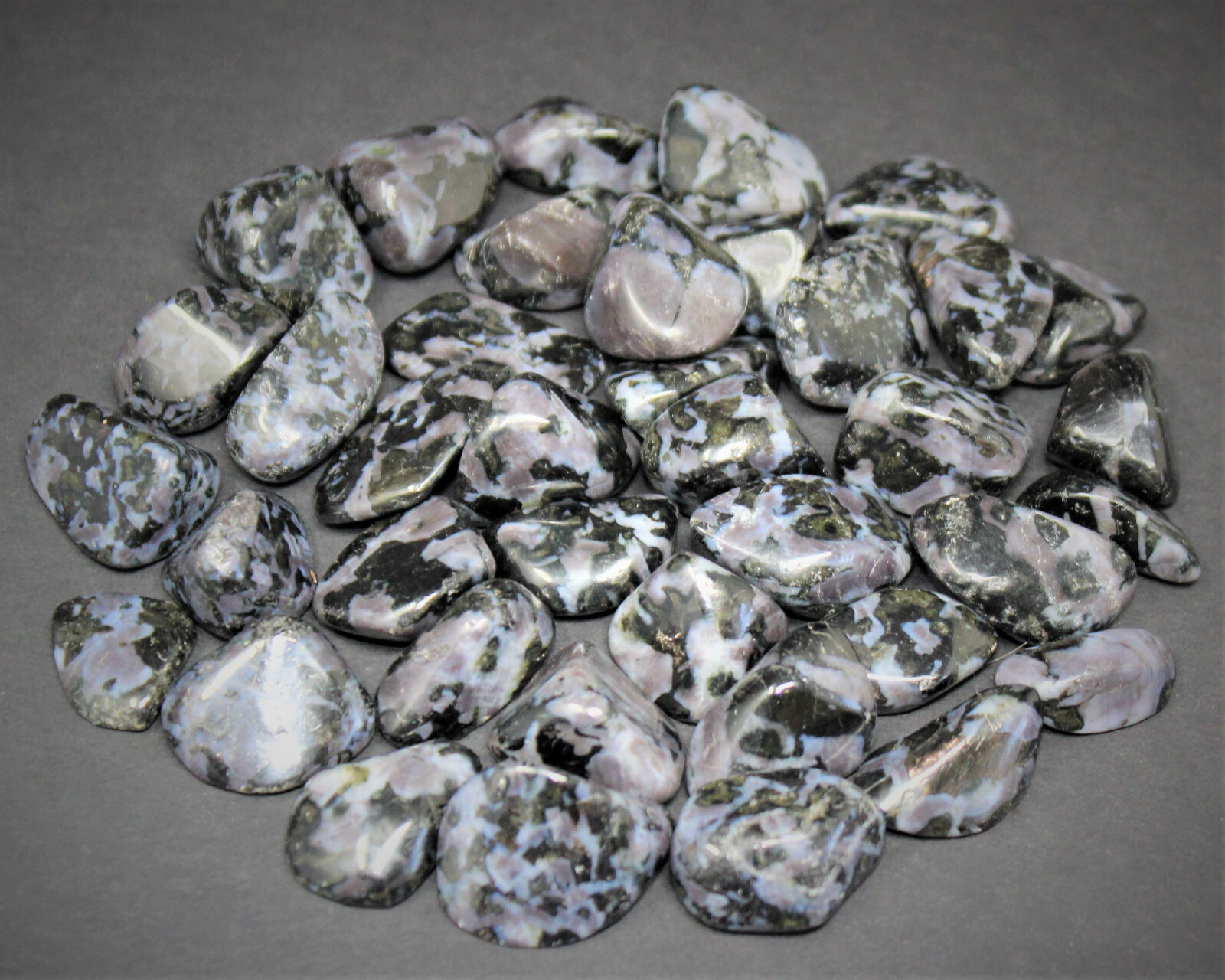 Indigo Gabbro Tumbled Stones Wholesale Bulk Lots (Mystic Merlinite Crystals)